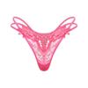 Tanga Europeia e Americana Feminina Renda Bordado Cintura Baixa Floral Rede de Peixe Transparente Malha Transparente Recorte Tira Fina Exportação Roupa Íntima