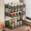 Prateleira de Armazenamento de Cozinha Prateleira de Armazenamento de Condimentos para Mesa Doméstica Bancada Multi-Camada Multifuncional Prateleira de Exibição para Garrafas de Óleo, Sal, Molho e Vinagre