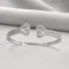 Nuevo Pulsera Romántica de Doble Corazón de Circonita, Diseño de Nicho a la Moda, Exquisito Accesorio Temático de Amor para el Viaje Diario y Uso Versátil