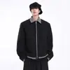 Chaqueta Fina de Gama Alta Cleanfit para Hombres y Mujeres, Marca Trendy de Primavera, Abrigo Holgado y Elegante Negro con Cuello de Solapa Estilo Chanel