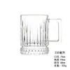 Copo de vidro canelado com alça, caneca de cristal de jade com alça, copo de água com base canelada vertical e alça quadrada, copo para bebidas, copo de cola, taça de vinho