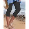 2023 Leggings de Mujer Europeas y Americanas de Venta Caliente Transfronteriza Color Sólido Transpirables Adelgazantes Bottoming Pantalones Capri Talla Extra