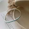 Pulsera de Plata de Ley S925 con Zirconia de Colores en Cuerda Elástica para Mujer, Gama Alta, Lujo Accesible, Diseño de Nicho, Pulsera Sencilla, Popular en Xiaohongshu