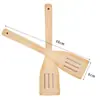 Espátula de cozinha antiaderente transfronteiriça, espátula de nan bambu doméstica sem pintura, conjunto de sete peças de espátulas e colheres de bambu