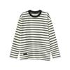 Mtlclothes Roupa Masculina Design Listrado Camiseta de Manga Longa Nicho Slim Casual Solta Versátil Camisa Básica