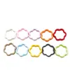 Anillo de cuentas de pintura en polvo de aleación tarjeta 10 flores coloridas diy material para cadena de teléfono móvil accesorios para pulseras hechas a mano material joyería