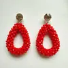 Pendientes Colgantes de Cristal Tejido Hechos a Mano Forma de Gota Estilo Coreano Joyería Popular Pendientes Transfronterizos Lujo Ligero y de Gama Alta