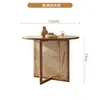 Mesa de Jantar e Cadeiras em Madeira Maciça Tecidas com Rattan Estilo Nórdico Combinação Criativa Mesa de Jantar Redonda Estilo Japonês Restaurante Doméstico Combinação de Cadeiras de Jantar para Pousada Hotel