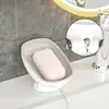 Saboneteira com Ventosa Para Bancada Sem Furos Drenável Porta Sabonete Bandeja de Armazenamento Para Esponjas Organizador Para Banheiro Cozinha