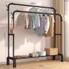 Varal de Pendurar na Varanda, Varal de Roupas Dobrável Telescópico de Aço Inoxidável para Quarto, Varal de Chão Simples/Duplo para Interior e Exterior, Cabide