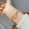 Pulsera de Caballo Mecedora del Año del Zodiaco para Mujer Diseño de Nicho Nueva Piedra de Sol Imitación Pulsera de Transferencia Rica como Regalo para Novia
