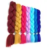 Color sólido trenza grande punto peluca europea y americana cabello trenzado jumbo trenza química monocromática trenza de fibra seda de alta temperatura trenza sucia