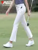 Pantalones de Golf Pgm Primavera y Verano Ajuste Delgado Casual Versátil Impermeables Largos Bolsillo con Cremallera Elásticos Pantalones de Boca Ancha