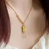 Acero de Titanio Color Duradero Nuevo de Gama Alta Lujo Accesible Collar para Mujer Barra de Oro Estilo Popular Colgante Elegante Firmado Superior Cadena de Clavícula Tendencia