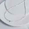 Collar de Plata Esterlina S925 de Fujian y Guangdong Plata Rota Perla Imitación Diseño Nicho Nuevo de Alta Gama Cadena Corazón Clavícula Joyería para Mujer