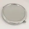 Espejo de Maquillaje Portátil Doble Cara Plegable Metal Redondo Espejo de Brocado Song Base de Tela DIY Espejo de Cristal Portátil