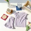 Estilo Doce Roupas para Meninas Colete sem Mangas Shorts Conjunto Casual de Duas Peças Verão Estilo Coreano 2026 Novo Respirável Roupa de Casa