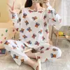 Pijama para Mujer Primavera y Otoño Estilo Coreano 2025 Manga Larga Lindo Traje de Dibujos Animados de Estudiante Suelto Traje de Ropa para el Hogar Otoño e Invierno