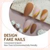 Unhas Amendoadas com Glitter Dourado Francês Cores de Exportação Unhas Usáveis 24 Peças Unhas Postiças Prontas Unhas Removíveis Atacado