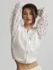 Nueva chaqueta de encaje con retazos y cuello alto estilo francés para otoño e invierno, cárdigan transparente con protección solar estilo europeo y americano, prenda exterior fina con diseño calado