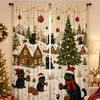 Fabricante transfronterizo se especializa en cortinas con estampado digital de gato negro navideño, cortinas opacas para decoración navideña de dormitorio, dropshipping de TEMU