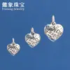Colgante Corazón de Melocotón Graffiti de Plata S925 Colgante en Forma de Corazón Joyería Tejida a Mano Material para Accesorios DIY Corazón Estéreo
