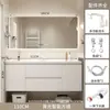 Conjunto de mueble de baño con lavabo integrado de cerámica, nuevo mueble de lavabo minimalista moderno, juego de baño con lavabo