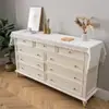 Funda de Tela Blanca de Encaje Moderno con Borlas para Mueble de TV Toalla para Sofá Mantel para Mesa de Comedor Mantel para Mesa de Café Cubierta Decorativa para Zapatero