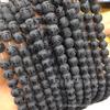 Ágata Negra Natural Fosca Mantra de Seis Caracteres Contas Soltas Semiacabadas Ágata Vermelha Contas Redondas Acessórios de Vidro Lema Atacado