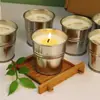 Cubo Pequeño de Hierro Vela de Hierba Limón Aceite Esencial Cera de Soja Sin Humo Hogar Exterior Set de Velas de Aromaterapia de Hierba Limón Venta al por Mayor