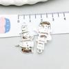 1 nuevo colgante colgante serie copo de nieve muñeco de nieve navideño plateado brillante accesorios para collar pulsera DIY