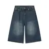 Pantalones Cortos de Mezclilla Negros Estilo Retro Americano para Hombres y Mujeres, Nuevo Estilo Callejero de Verano, Holgados, Shorts de Mezclilla de Pierna Recta para Parejas