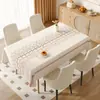 Toalha de mesa retangular, impermeável e à prova de óleo, toalha de mesa de jantar sem lavagem, pano de mesa de centro resistente a altas temperaturas, sensação de luxo leve e de alta qualidade, novo jogo americano de mesa