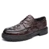 Zapatos de Hombre al por Mayor, Zapatos de Cuero para Negocios, Zapatos Casuales Formales, Primavera Bajos con Patrón de Cocodrilo en Relieve Piel Genuina de Vaca Zapatos para el Trabajo