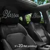 Funda para reposacabezas de coche con patrón de texto, funda para almohada de coche, funda de asiento a prueba de polvo, se puede personalizar con tu propio diseño como funda para reposacabezas y cuello