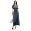 Tallas Grandes Verano Nuevas Llegadas Ropa de Mujer Sentido del Diseño Temperamento Casual Plisado Adelgazante Irregular Traje Mujer