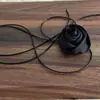 Collar de Flor Blanco y Negro de Alta Gama Francés Choker de Serpentinas de Ambiente Cadena de Clavícula Superpuesta Dulce Fresca Chica Picante