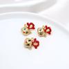 Cuentas de Transferencia Chapadas en Oro Mate de Cobre de 18K DIY Hechas a Mano Rojo Pulsera Espaciador Cuentas Colgante Materiales de Joyería Accesorios