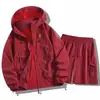 Conjunto de Ropa con Capucha Protectora del Sol para Pareja Transfronteriza Ropa de Pesca al Aire Libre de Verano para Hombres y Mujeres Ropa para la Piel Pantalones Cortos Conjunto de Dos Piezas