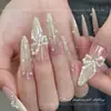 Set de 12 piezas de accesorios de arte para uñas de perla de alto brillo, populares en línea, perlas de color crema dopamina de colores, artículos de decoración de uñas DIY