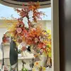 Cor de café de outono estilo retrô materiais florais materiais florais de casamento móveis macios atmosfera de outono adereços de casamento decorações flores artificiais