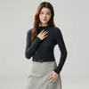 Suéter de Cachemira 100% Nuevo para Mujer Otoño e Invierno Cuello Medio Alto Color Sólido Canalé Ajustado Manga Larga Capa Base de Cachemira