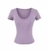 Camiseta Feminina de Verão Novo Estilo Manga Curta, Camisa Base Lisa com Costelas de Seda Gelada, Top Versátil de Corte Justo