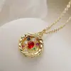 Collar Colgante de Copa del Tesoro Aogu Transfronterizo Ins Estilo Vintage Chapado en Cobre Oro de 18 Quilates Incrustado con Circonita para Mujer Cadena Versátil para Clavícula