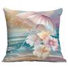 Funda de almohada de playa colorida, hermosa y romántica, de Amazon transfronterizo, funda de almohada periférica con diseño de vida marina