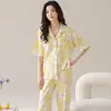 Pijama de Modal para Mujer, Verano 2026, Conjunto Delgado de Manga Corta de Lujo para el Hogar para Mujer, Estilo Masculino, Popular en Transmisiones en Vivo