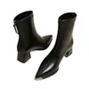 Nova Coleção Primavera/Outono 2026: Botas Martin Femininas de Bico Fino com Salto Grosso Antiderrapantes Duráveis Confortáveis Estilo Francês de Luxo