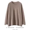 Macio e amigo da pele~ Nova coleção outono e inverno: um suéter pullover 100% cashmere luxuoso e descontraído com gola redonda, projetado para fazer você parecer mais jovem e mais magra