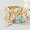 Bestseller transfronterizo popular europeo y americano: Pulsera con colgante de búho estilo bohemio, pulsera de cuentas de cordón elástico multicapa