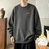Moletom de fleece austríaco estampado, corte solto, para outono e inverno, masculino, gola redonda, casual, versátil, moderno, para atividades ao ar livre, top esportivo jovem